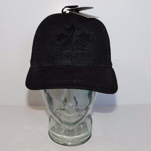 Hockey Canada Black Fitted Hat Cap M / L Completely Black New w Tag GERTEX